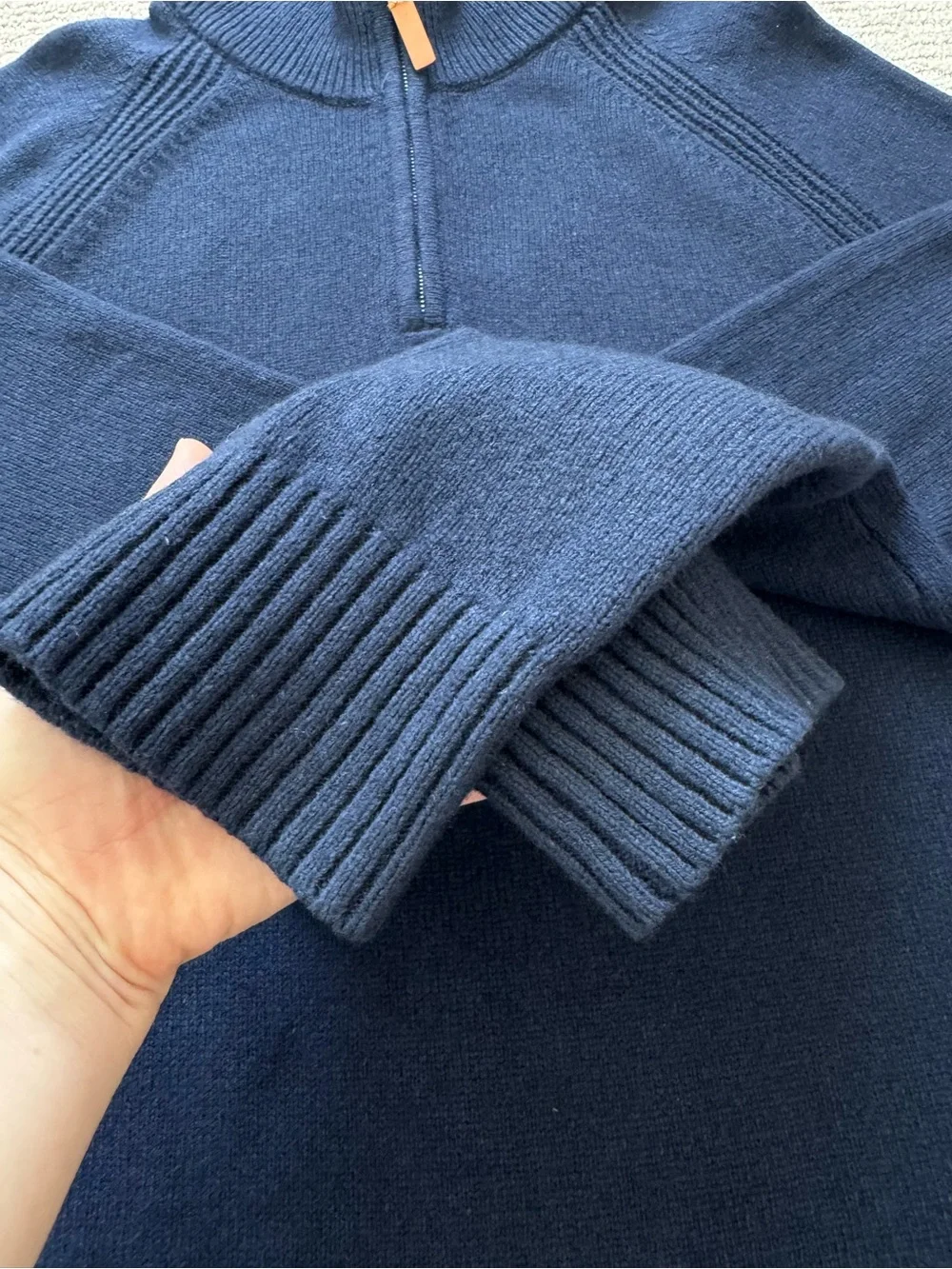 Banana Republic Italian Yarn Wool Quarter Zip Sweater Navy Men’s Tall L Casual